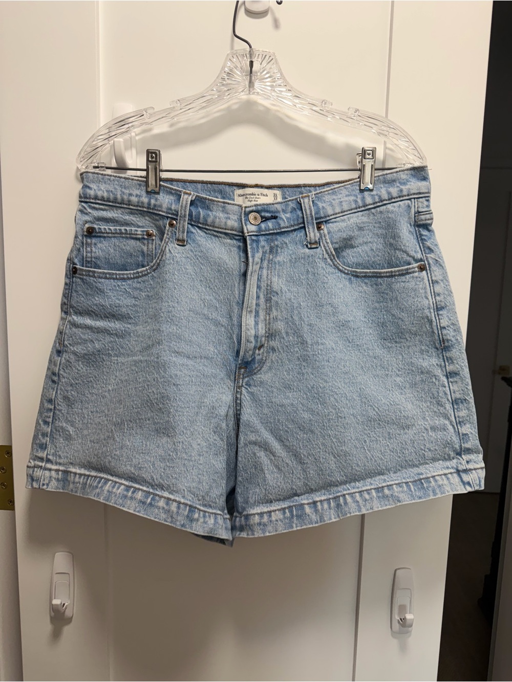 Abercrombie & Fitch Light Blue Denim High-Rise Shorts
